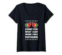 Mujer Funny Portuguese Joke Proud Portuguese Pride Portugal Flag Camiseta Cuello V