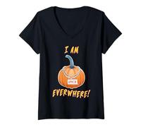 Mujer Funny Pumpkin Spice Everything Café Latte Amante de la Temporada Camiseta Cuello V