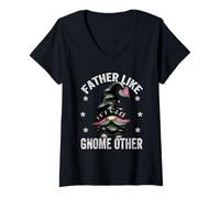 Mujer Funny Pun For Men and Punk Rock Dad with Rainbow Beard GNOME Camiseta Cuello V