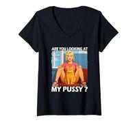Mujer Funny Pussy Meme Adult Girls Pun Are You Looking at My Pussy Camiseta Cuello V