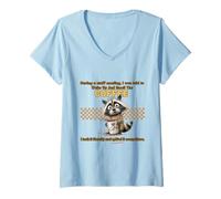 Mujer Funny Raccoon Coffee Lover Office Humor Quote Camiseta Cuello V