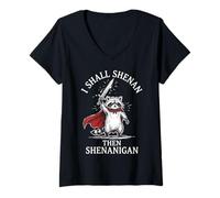 Mujer Funny Raccoon - I Shall Shenan Then Shenanigan Camiseta Cuello V