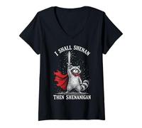 Mujer Funny Raccoon - I Shall Shenan Then Shenanigan Camiseta Cuello V