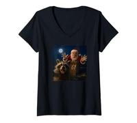 Mujer Funny Raccoon Selfie with Santa Claus Chimney 67 Six Seven Camiseta Cuello V