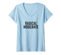 Mujer Funny Radical Moderate Republican Democrat Politics Design Camiseta Cuello V