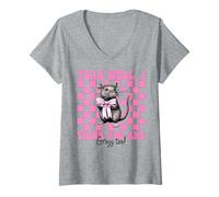 Mujer Funny Rat Girl Rat Mom Mouse I Think You Are Grosso Too Camiseta Cuello V
