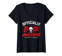 Mujer Funny Recovey Positive Comeback Officially Back To Awesome Camiseta Cuello V