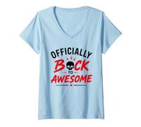 Mujer Funny Recovey Positive Comeback Officially Back To Awesome Camiseta Cuello V
