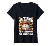 Mujer Funny Retirement Plan For Gardener With Sunflower And Coffee Camiseta Cuello V