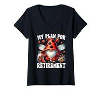 Mujer Funny Retirement Plan For Retired Mom Who Loves Ladybugs Camiseta Cuello V