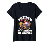 Mujer Funny Retirement Saying For Garden Lover Retired Dad Gnome Camiseta Cuello V