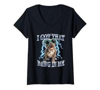 Mujer Funny Retro Vintage Got That Dawg In Me Pitbull Heavy Metal Camiseta Cuello V