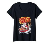 Mujer Funny Santa Barco Deck The Hulls Christmas Cruise tee Meme Camiseta Cuello V