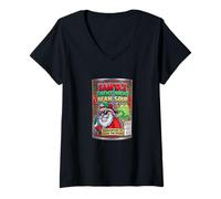 Mujer Funny Santa Fart Soup Can Labels - Christmas Party Graphic Camiseta Cuello V