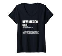 Mujer Funny Santa Fe Albuquerque Nuevo México Definición de Chica Camiseta Cuello V