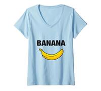 Mujer Funny Sarcastic Cool Yellow Illustration Banana Graphic Camiseta Cuello V