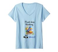 Mujer Funny Sarcastic Parrot Witty Quote Graphic tee Introvert Camiseta Cuello V