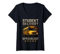 Mujer Funny School Bus Driver Student Delivery Specialist Camiseta Cuello V