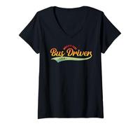 Mujer Funny School Bus Driver, World'S Best Bus Driver Ever Camiseta Cuello V