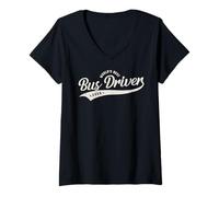 Mujer Funny School Bus Driver, World'S Best Bus Driver Ever Camiseta Cuello V