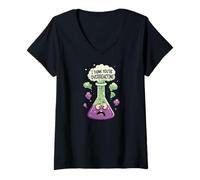 Mujer Funny Science Beaker Overreacting Chemistry Humor Camiseta Cuello V