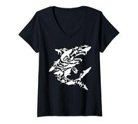 Mujer Funny Shark Lover Ocean Animal Marine Biology Week Gift Camiseta Cuello V