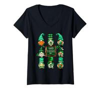 Mujer Funny Shenanigans Squad with Happy St. Patricks Day GNOME Camiseta Cuello V