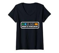 Mujer Funny Ski Skier Snowboard What Your Sign Snowboard Broma Camiseta Cuello V