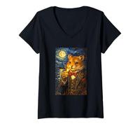 Mujer Funny Smoking Hamster Meme Cigarette Hamster In Suit Camiseta Cuello V