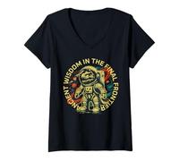 Mujer Funny Space Dinosaur Astronaut Cosmic Adventure Camiseta Cuello V
