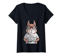 Mujer Funny Squirrel Pardon Me Feeder Empty Diciendo Sarcástico Camiseta Cuello V