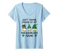 Mujer Funny St Patricks GNOME Prone to Shenanigans with My Gnomies Camiseta Cuello V