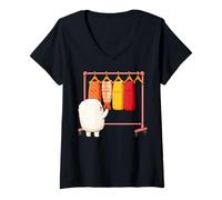 Mujer Funny Sushi Rice Character Shopping for Neta Outfits Cute Camiseta Cuello V