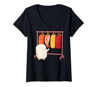 Mujer Funny Sushi Rice Character Shopping for Neta Outfits Cute Camiseta Cuello V