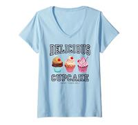 Mujer Funny Sweet Cupcakes, Birthday Cakes, Delicious Cupcakes Camiseta Cuello V