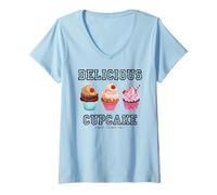 Mujer Funny Sweet Cupcakes, Birthday Cakes, Delicious Cupcakes Camiseta Cuello V