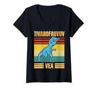 Mujer Funny T Rex Dinosaur Cartoon Retro Speech Gag Camiseta Cuello V