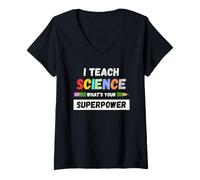 Mujer Funny Teacher - Enseño a la Ciencia cuál es tu Superpoder Camiseta Cuello V