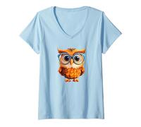 Mujer Funny Teacher Owl Graphic For Women Girls and Orange Owl Mom Camiseta Cuello V
