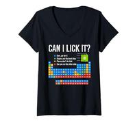 Mujer Funny Teacher Student Can I Lick It Tabla periódica Camiseta Cuello V