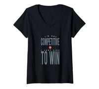Mujer Funny Tennis No Soy competitivo Solo me Gusta Ganar Camiseta Cuello V