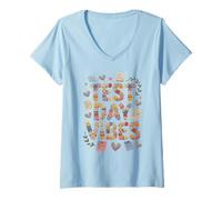 Mujer Funny Test Day Vibes Todo está Bien Stem History Vibes Camiseta Cuello V