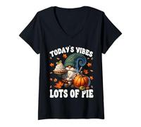 Mujer Funny Thanksgiving GNOME For Women Men Kids Cute Pumpkin Pie Camiseta Cuello V