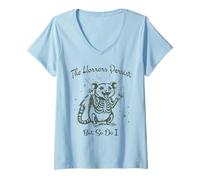 Mujer Funny The Horrors Persistst But So Do I esqueleto Camiseta Cuello V
