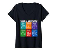 Mujer Funny Things I Do In My Spare Time Drawing Art Camiseta Cuello V