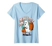 Mujer Funny To Sneaky little Spok Cute Halloween Camiseta Cuello V