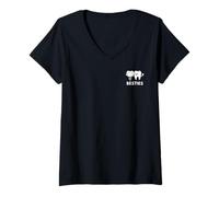 Mujer Funny Tooth Pun Tooth Implant Besties Camiseta Cuello V