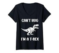 Mujer Funny tyrannosaurus dinosaur quote can't hug i'm a t-rex Camiseta Cuello V