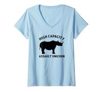 Mujer Funny Unicorn Rhino - Unicornio de Asalto de Alta Capacidad Camiseta Cuello V