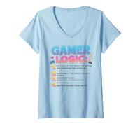 Mujer Funny Video Games Gamers Gaming Gamer Logic Camiseta Cuello V